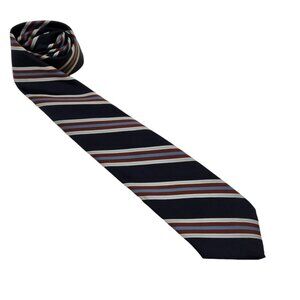 Vintage Prince Sirotti Men's Tie Necktie Striped Blue 3" Slim Width‎